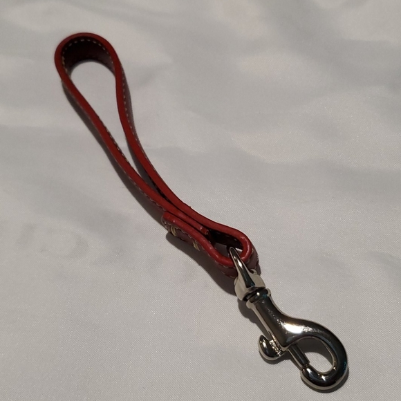 Small Coach Wristlet Strap Red on Red w/Tan Stitch - Picture 2 of 5